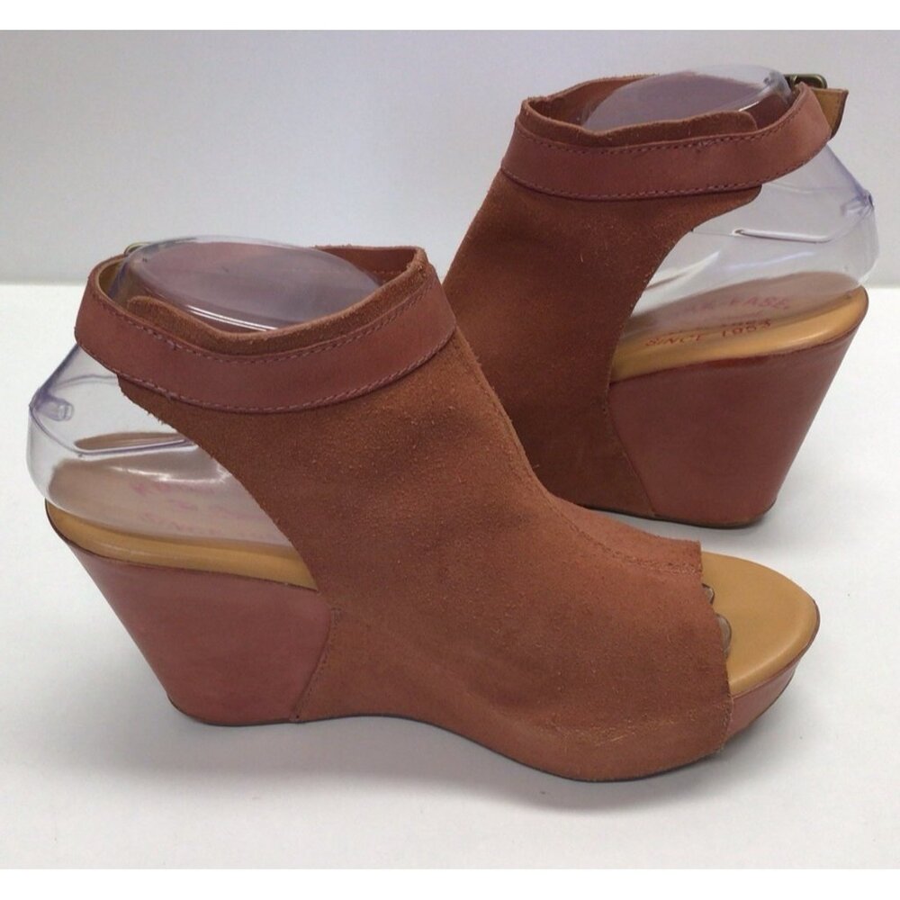Kork-Ease Leather Slingback Platform Wedge High Heel Peep Toe Sandals Shoes - Picture 6 of 12